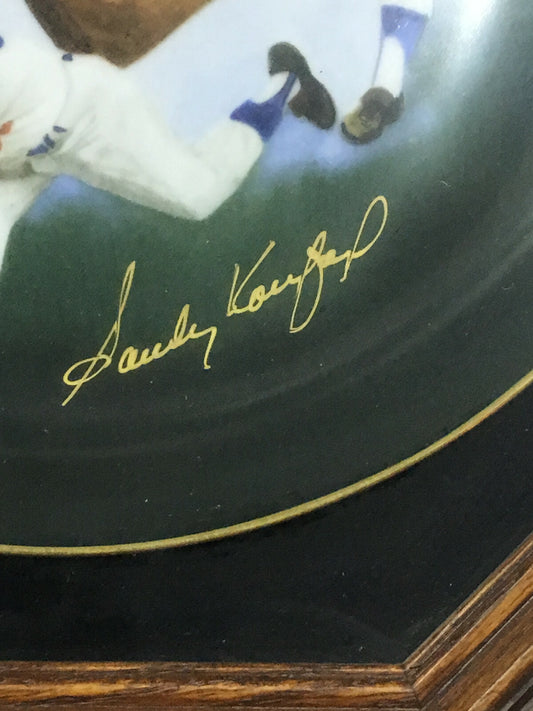 Sandy Koufax Signed Dodgers Plate Framed Mint gold autograph LE /1000 Cbm COA