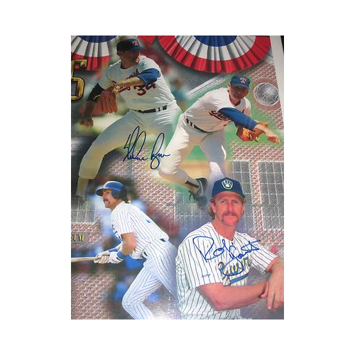 HOF Class of 1999 Signed Framed 24x35 Photo Ryan Cepeda Brett Yount LE /99 COA