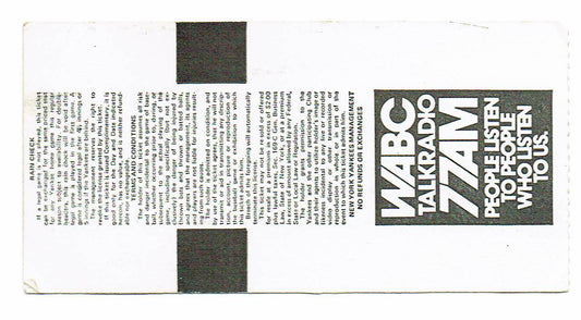 1984 Ny Yankees Opening Day Ticket Stub Yankee Stadium Don Mattingly 4/10/1984