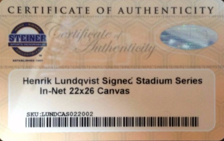 Henrik Lundqvist Signed Framed Canvas Rangers Yankee Stadium Net Cam Steiner