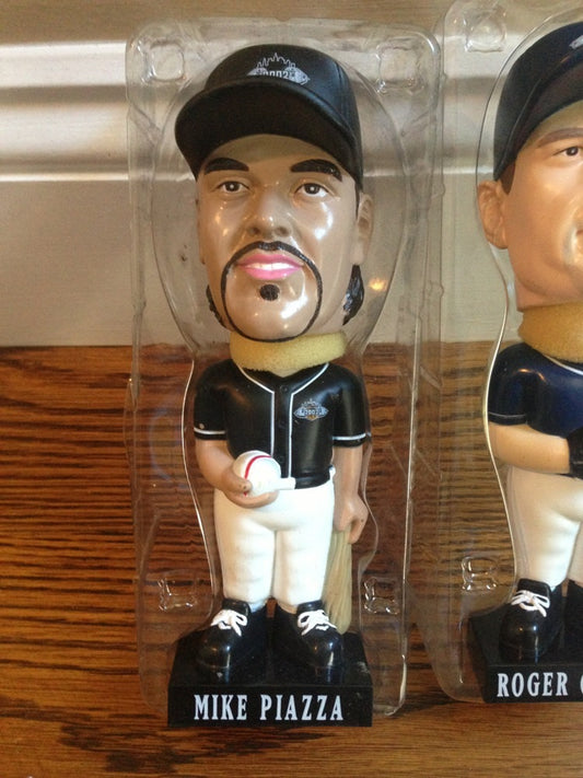 Mike Piazza & Roger Clemens Bobble Head 2002 Sga WS Bat Incident Rare Pair mets