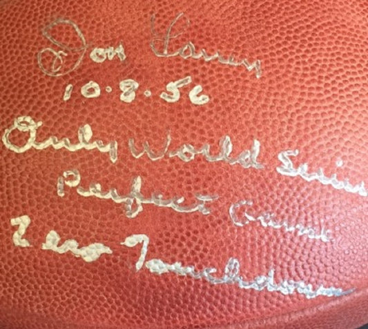 Don Larsen Yankees signed official NFL Football auto INS WS PG agent holo COA