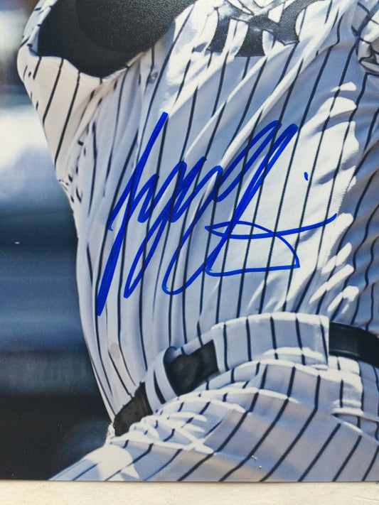 Tyler Austin signed 8x10 framed photo Yankees Rookie 1st MLB AT BAT HR Steiner
