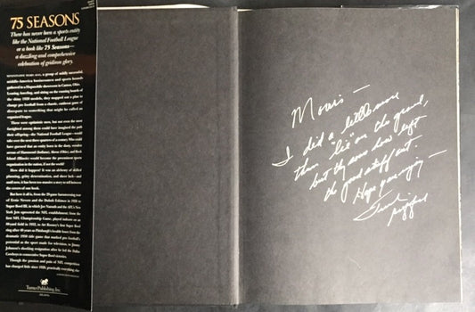 75 Seasons Nfl Hardcover Book Signed Frank Gifford Giants Inscribed Auto Coa