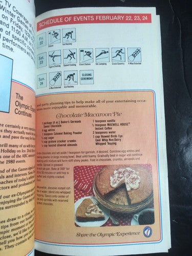 Maxwell House Coffee 1980 Usa Olympic Program Guide Rare Gold Hockey Team