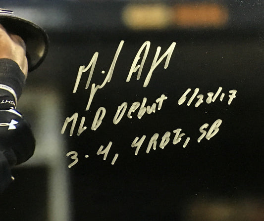 Miguel Andujar signed 16x20 photo INS MLB Debut framed coin auto Steiner ROY