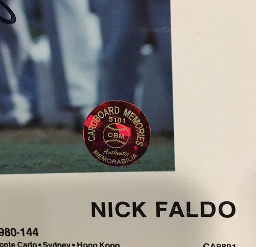Nick Faldo Signed 8x10 Photo 3 Time Masters Champ Rare Mint Autograph Cbm Coa I