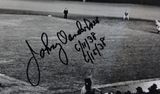 Johnny Vander Meer signed 8x10 photo framed auto ins no hitter dates CBM COA