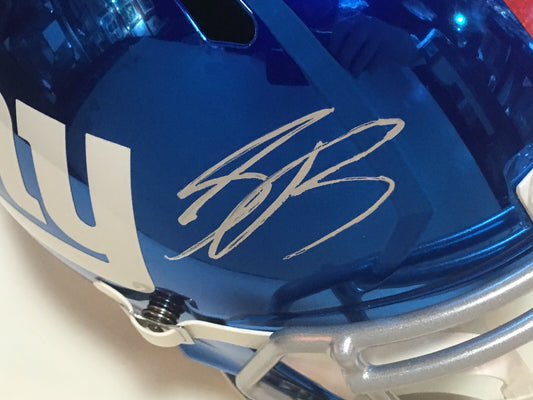 Saquon Barkley Giants ROY Signed FS Chrome helmet Rookie auto Steiner Panini COA