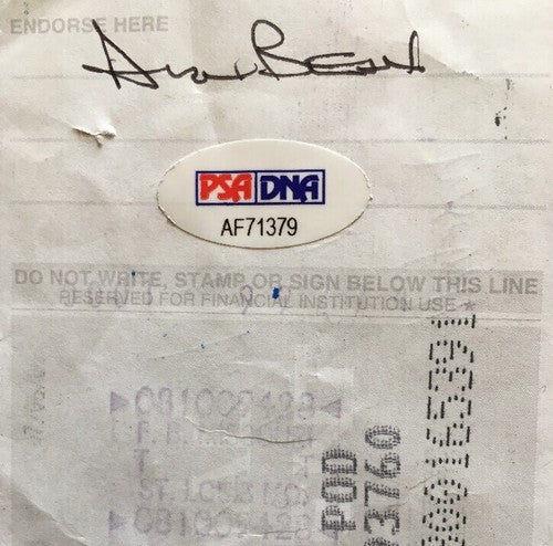Alan Bean Signed Check Mint Autograph Moonwalker Apollo Psa Coa Cut