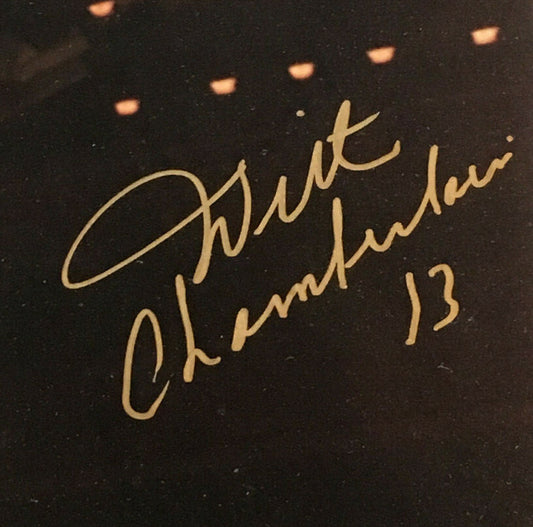 Wilt Chamberlain signed 16x20 photo 76’ers framed mint autograph Mounted Mm Coa