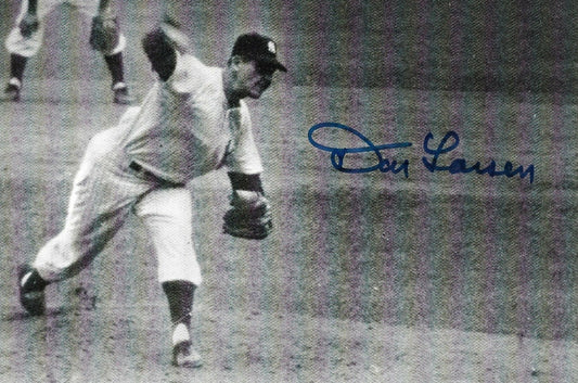 Don Larsen Billy Martin signed 8x10 1956 Perfect Game photo framed JSA LOA