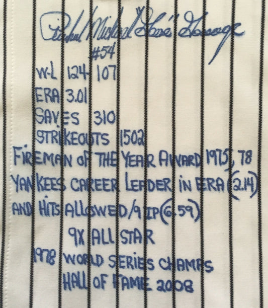 Goose Gossage Yankees signed stat jersey #54 Mint Autograph HOF 2008 COA LE /25