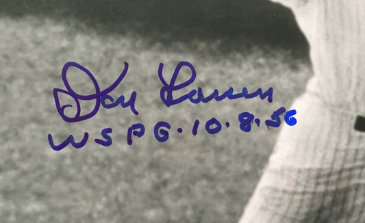Don Larsen signed Rare 8x10 photo INS WS PG 10-8-56 Mint Auto Agent Holo COA