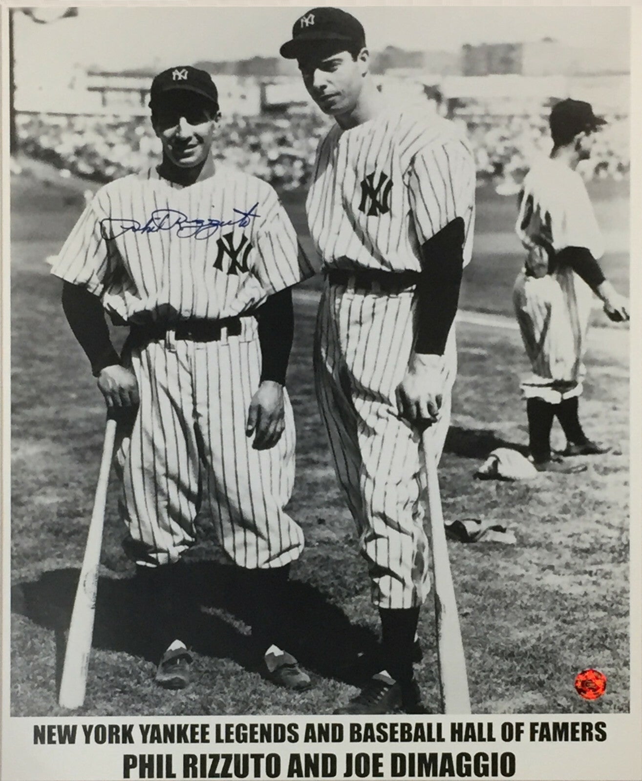 Phil Rizzuto signed & Joe DiMaggio 16x20 photo Framed Mint Autograph HOF CBM COA