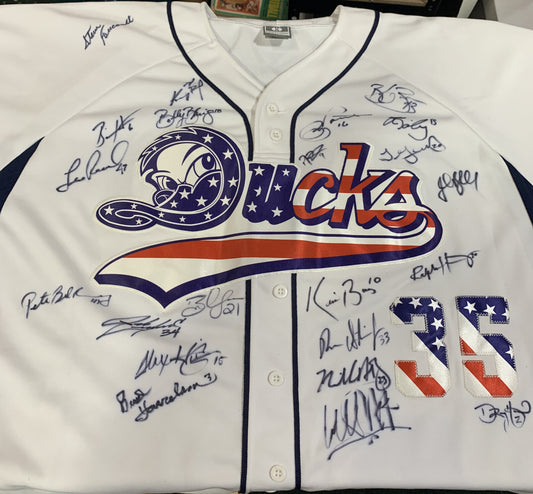 Dontrelle Willis 2013 Long Island Ducks Patriotic Usa Jersey Team Signed 22 Auto