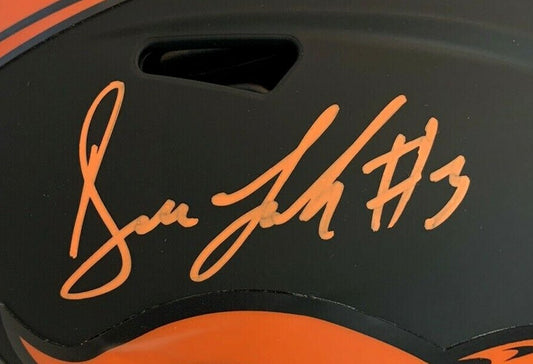 Drew Lock Signed Broncos Pro Speed Authentic Eclipse Helmet FS autograph JSA COA
