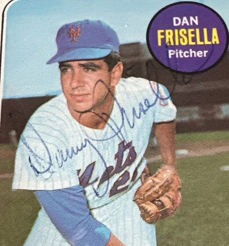1969 Topps Dan Danny Frisella #343 Signed Mets World Series RARE Auto Psa Coa