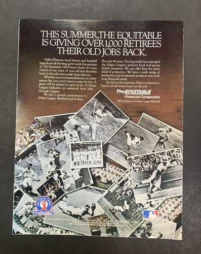 1987 York Mets Equitable Old Timers Day Game Shea Stadium Scorecard Vs Dodgers
