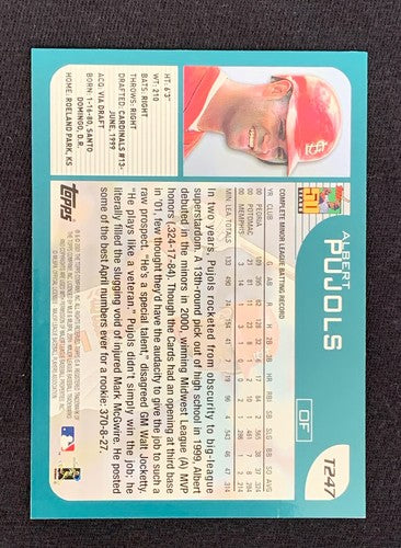 2001 Topps Traded Albert Pujols Rookie Card #T247 RC Cardinals 700 HR Nm - Mint
