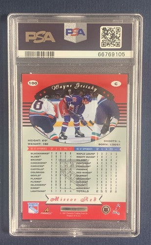 1997-98 Pinnacle Certified Mirror Red Wayne Gretzky #100 PSA 9 MINT HOF Rangers