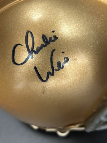 Charlie Weis Signed Coach Notre Dame Irish Mini Helmet Autograph Steiner Holo