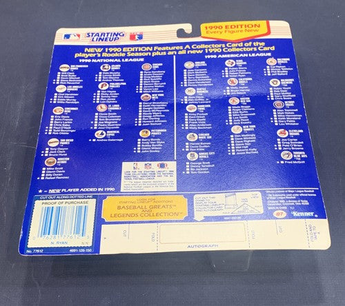 1990 Starting Lineup Nolan Ryan Figure Mets & Rangers Card Mint Sealed Crisp