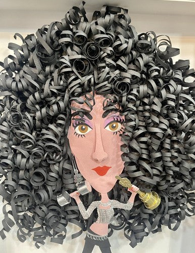 Cher Paper Sculpture Art W/ Oscar Signed Ed Nussbaum Framed 1/1 Rare Original