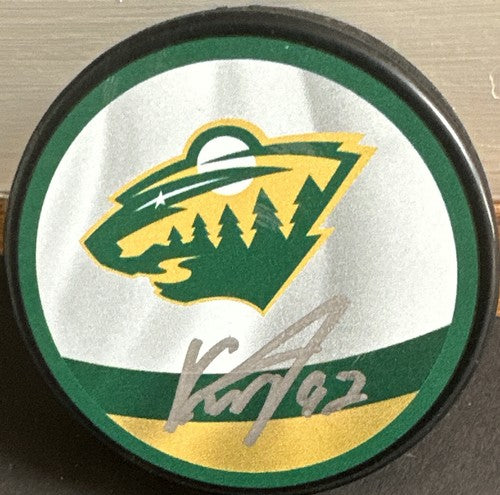 Kirill Kaprizov Signed Minnesota Wild Logo Official Game Puck Fanatics Mint Auto