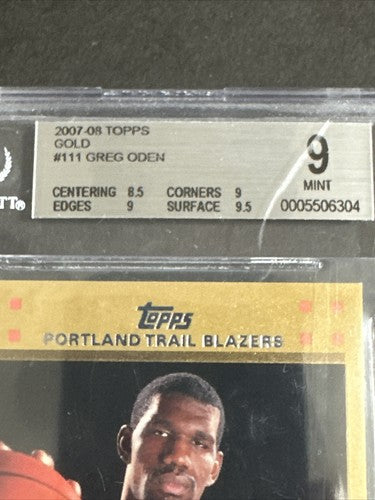 Greg Oden 2007-8 Topps GOLD Rookie Card RC #111 /2007 Trail Blazers # 1 Pick