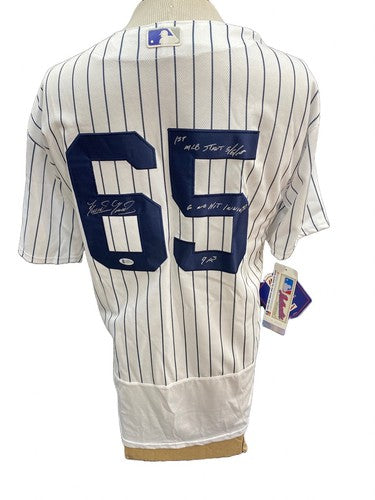 Domingo German Yankees signed No Hitter Rookie STAT MLB Debut Pg jersey Auto BAS