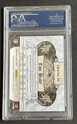 2012 Crown Royale Retail Uncut Crown Tom Brady #52 PSA 8 Mint Patriots