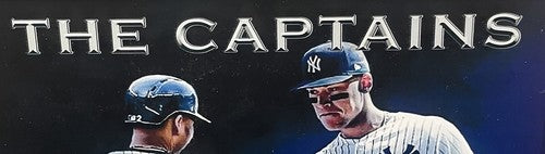 Aaron Judge Derek Jeter The Captains Yankees Framed Facsimile Auto With Tickets
