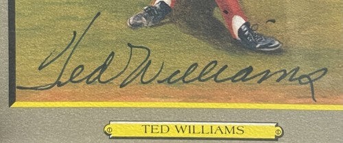 Ted Williams Signed Framed Perez-Steele Great Moments Card Auto Red Sox CBM COA