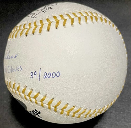 Al Kaline Signed Mlb Gold Glove Baseball 10 Gold Gloves Auto Tigers Hof Steiner