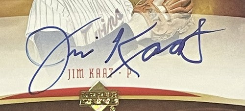 Jim Kaat Signed 2005 Upper Deck MLB Artifacts /458 Auto Facts On Card Twins HOF