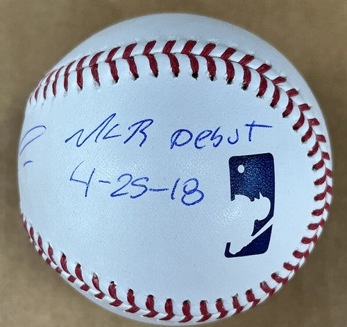 Ronald Acuna Jr. Braves Signed Official MLB Debut 4-25-18 Auto Baseball JSA COA