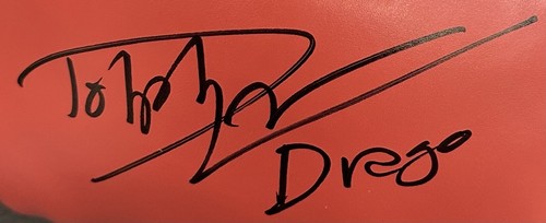 Dolph Lundgren Drago Signed Red Everlast Boxing Glove Rocky IV Autograph JSA COA