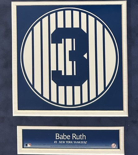 Babe Ruth Yankee Stadium Monument Park Brick Retired #3 Framed Collage Steiner