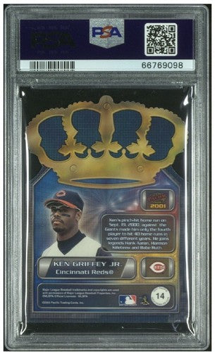 2001 Pacific Ken Griffey Jr Gold Crown Blue Die Cut /100 Psa 9 Mint Low Pop Rare