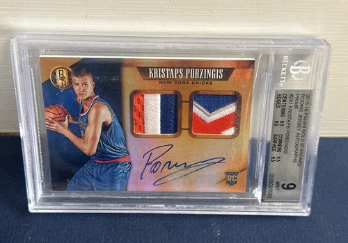 2015-16 Gold Standard Kristaps Porzingis Prime Patch Bgs 9 10 Auto Rookie 25/25