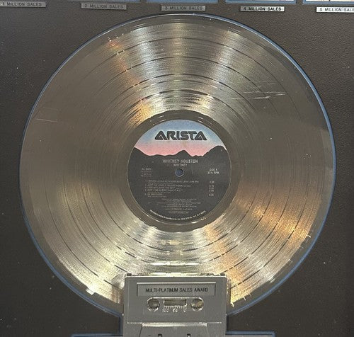 Whitney Houston Framed Arista Platinum Record Album Cassette RIAA Sales Award
