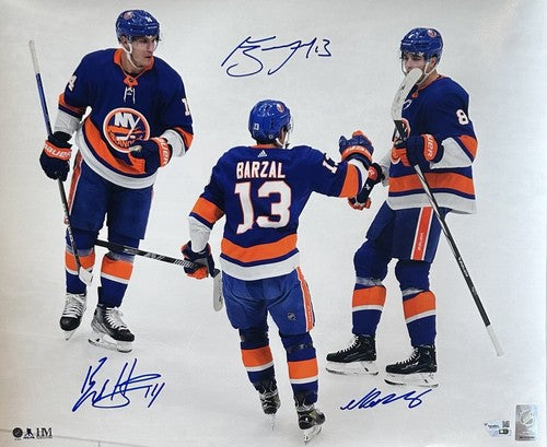 Mat Barzal Bo Horvat Noah Dobson Islanders Signed 16x20 Framed Photo Fanatics