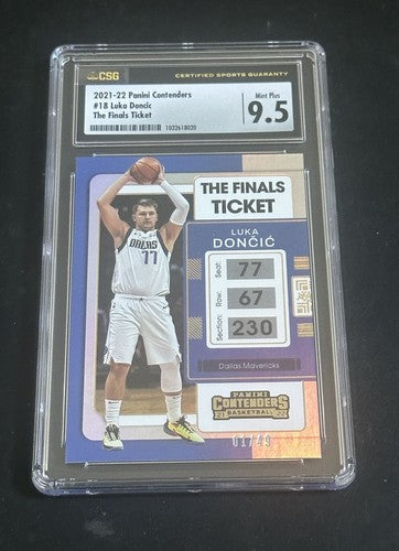 2021-22 Panini Contenders #18 Luka Doncic The Finals Ticket 1/49 1/1 Csg 9.5 MT