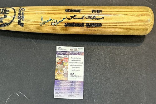 Frank Robinson Signed LS Powerized Game Model Bat Auto Reds Orioles JSA COA HOF