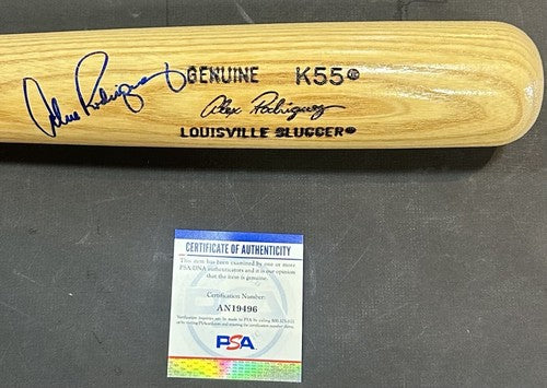 Alex Rodriguez Signed Louisville K55 Early Game Model Bat & Auto Mariners PSA
