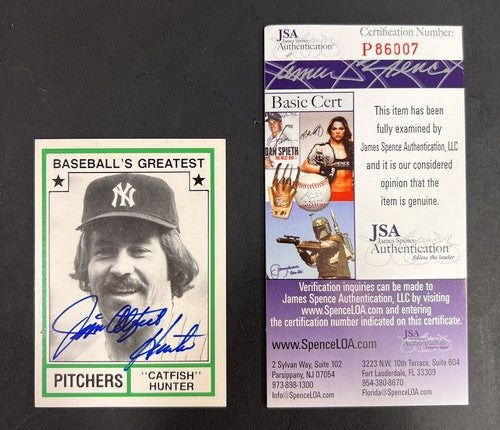 Jim Catfish Hunter Signed Baseball's Greatest Auto NY Yankees Mint HoF JSA COA