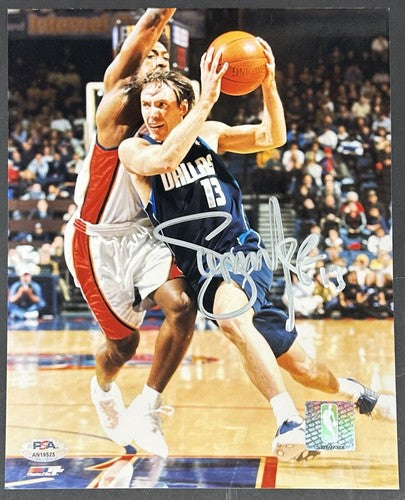 Steve Nash Signed 8x10 Photo Dallas Mavericks Vintage Full Autograph PSA COA HOF