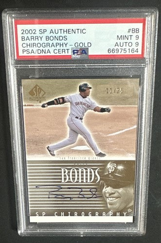 2002 SP Authentic Barry Bonds SP Chirography Gold Psa 9 Mint Auto /25 Pop 1 Rare