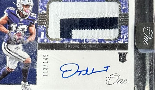 2022 Panini One Jalen Tolbert Signed RPA /149 Mint Auto Rookie Patch Cowboys RC